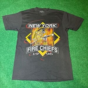 Vintage 90s INSANE New York Fire Fighters Chiefs Mens Large NYFD NYC  T Shirt